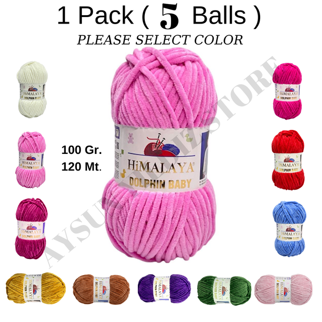 1 Pack ( 5 Balls ) Himalaya Dolphin Baby Velvet Yarn Hand Knitting  Polyester Thick Amigurumi Blanket Tool Kit - AliExpress